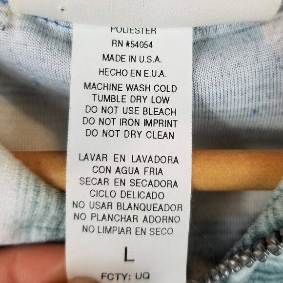 Bugle Boy Men's Velour Striped 1/4 Zip Polo Shirt Blue Green Size Large - Picture 5 of 5